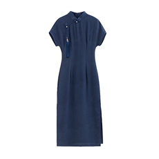 24年春夏季新款气质优雅时尚百搭复古新中式日常品质旗袍连衣裙，女装汉服/婚纱/旗袍/礼服，小荷流