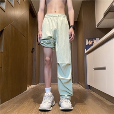 抖音品质夏季新款冰丝松紧伞兵裤宽松休闲裤B315-K006-特p30控58，男装休闲裤，电商B315