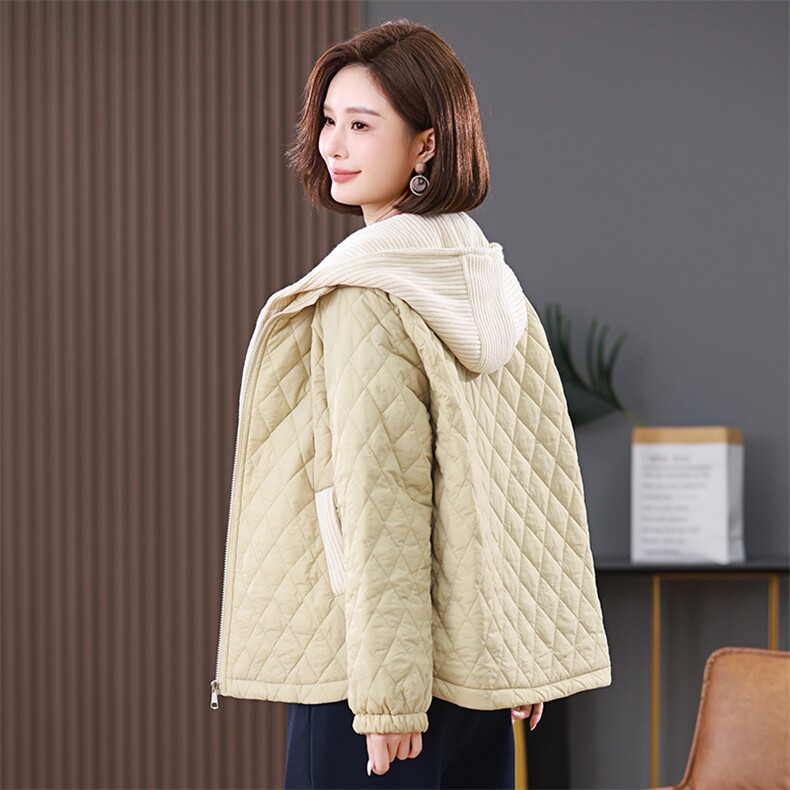 叶笙衣1180毛线连帽假俩件棉衣,女装棉衣/棉服,叶笙衣