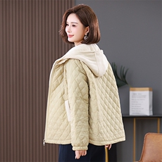 叶笙衣1180毛线连帽假俩件棉衣，女装棉衣/棉服，叶笙衣