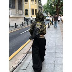 美式高街铆钉设计感工装裤男女潮流百搭休闲拖地长裤L84000-P60，男装工装外套，星座1008