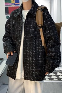 JK6088/P55春装现货小香风夹克男宽松潮流韩版学生大码外套上衣男图片