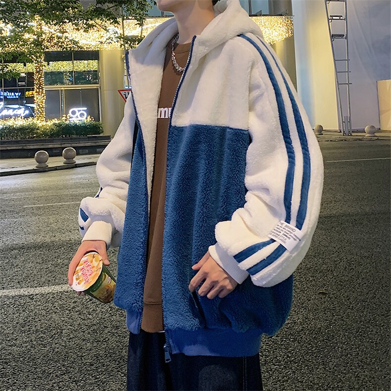 2024冬款潮加绒个性棉衣羊羔绒保暖连帽外套男女921-P110控价158,男装棉衣,电商A441-1