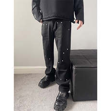 B221美式ins高街暗黑情侣同款小众铆钉牛仔裤LK22021-P60控78，男装牛仔裤，电商B221