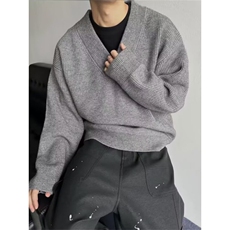 JY301-P50美式复古休闲慵懒风V领针织衫男纯色外套，男装针织衫/毛衣，星座1501-3