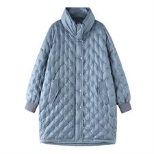 冬装新款羽绒服女90白鸭绒宽松显瘦排扣保暖外套，女装羽绒服，海爱依仁