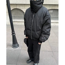MA662-P105网图美式复古短款立领盔甲围脖设计感羽绒棉棉衣外套，男装棉衣，星座1611A