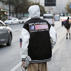 秋冬季高街情侣装潮美式棒球服外套男款宽松夹克上衣W7978-P82，男装夹克，星座512-4