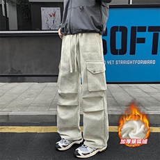 薄款改加绒扎染加厚银狐绒男大码拖地休闲裤K1448J加绒-特P50控88，男装卫衣，电商A001