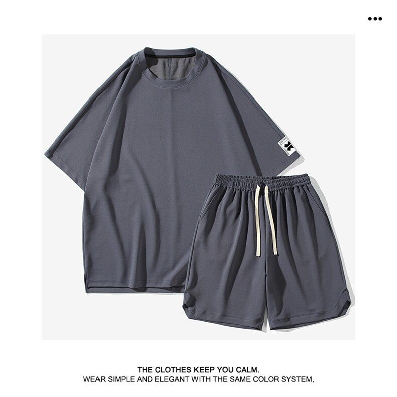 冰丝透气百搭舒适休闲套装TZ17-特批68，男装休闲套装，星座718