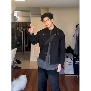 Q23/P62 美式复古翻领夹克外套男士图片