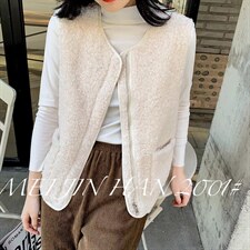 美巾涵5121皮毛一体马甲，女装马甲，美巾涵