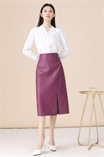 秋冬新款现货，白搭显瘦好贵中长版皮半裙 26/30尺码，女装半身裙，艺尚丽人