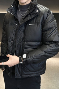皮羽绒服男2025店主风冬款纯色休闲皮外套男上衣B317/2333/P175图片