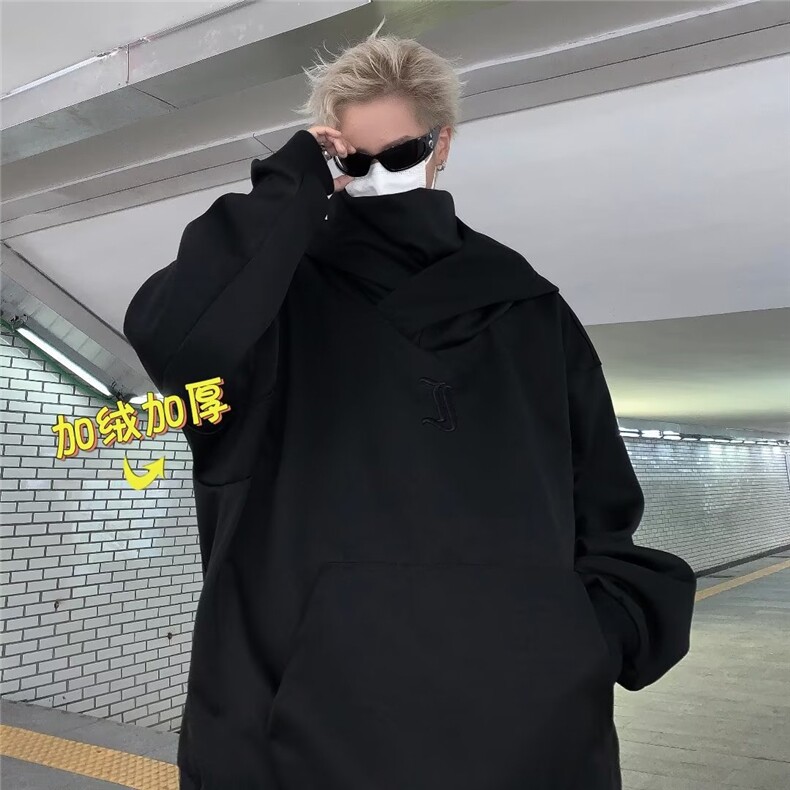 新款美式高街卫衣男社恐连帽外套男加绒加厚W86999-p45加绒55,男装卫衣,星座1008