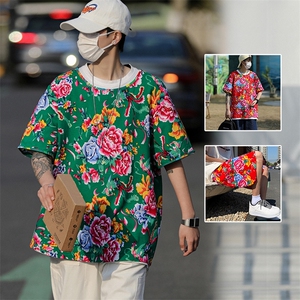 TZ2025夏季男女休闲运动圆领短袖T恤衫短裤可套装单选大码汉服潮图片
