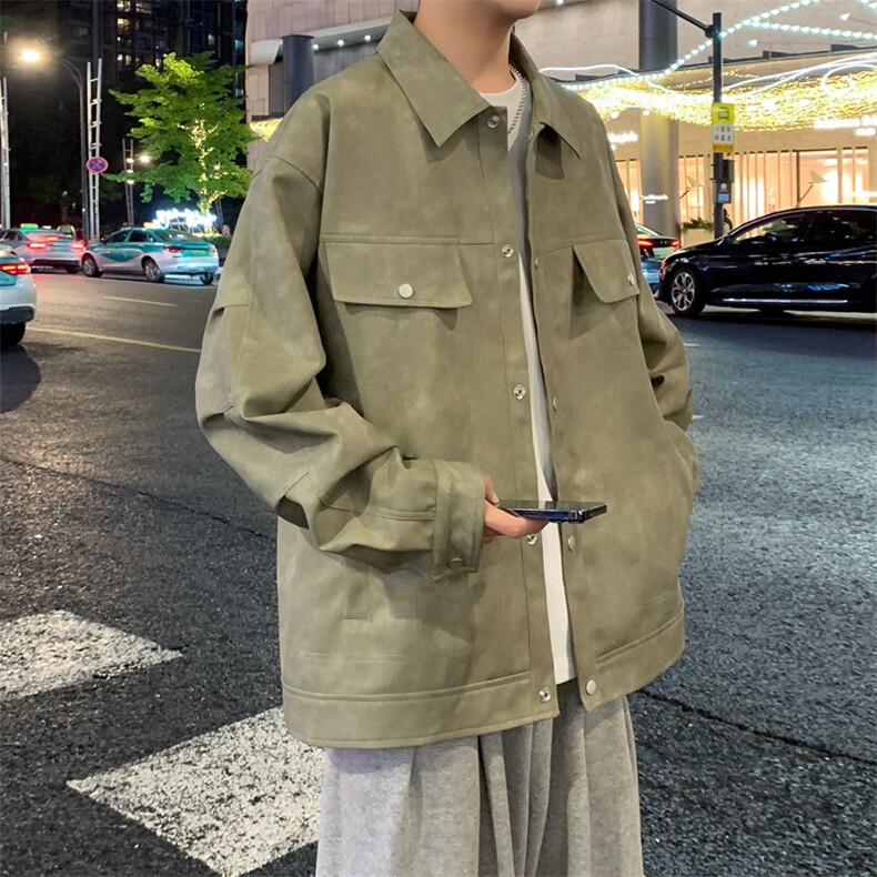 秋季新款美式复古翻领皮衣外套男情侣夹克JK0230-P85,男装夹克,星座308B-2