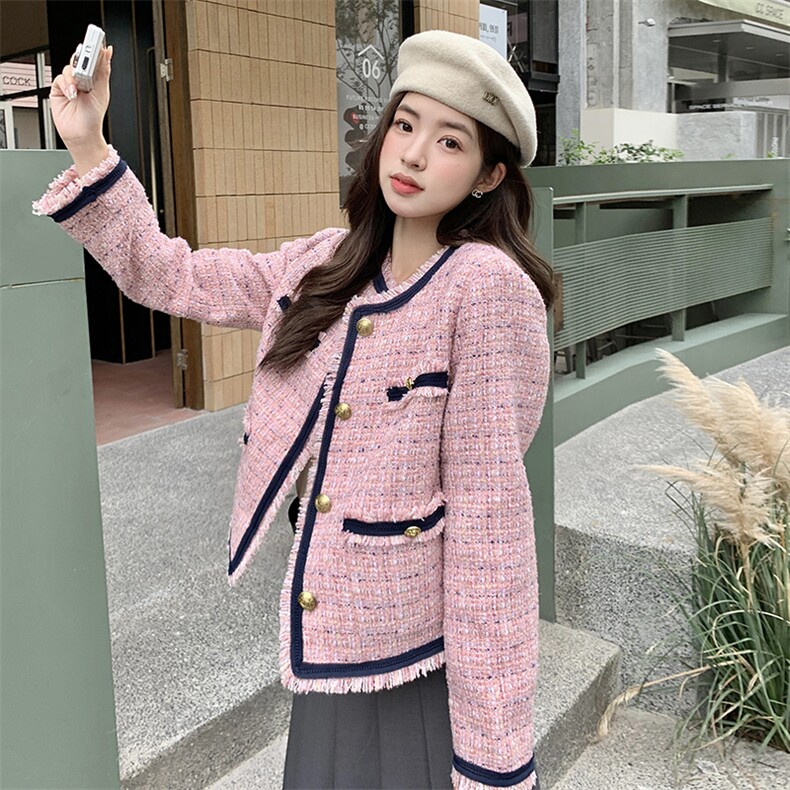 新款现货】轻奢粗花呢小香风短款外套212A-8809-150-218,女装短外套,浙宝212A