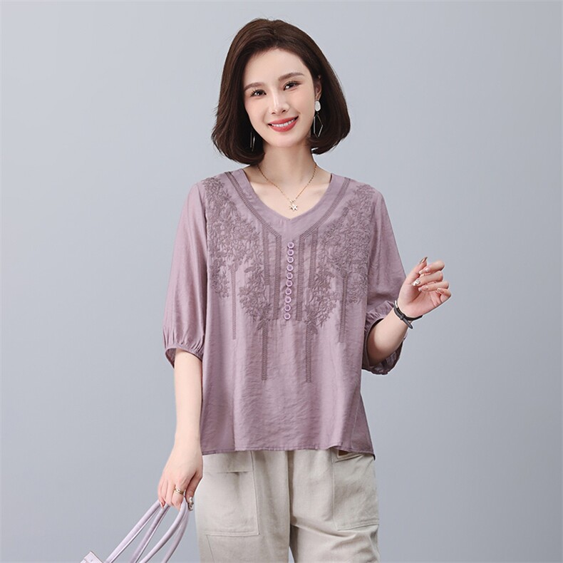 棉麻套装女夏2025新款时尚宽松大码亚麻小个子妈妈洋气减龄两件套,女装套装/套裙,独衣靓
