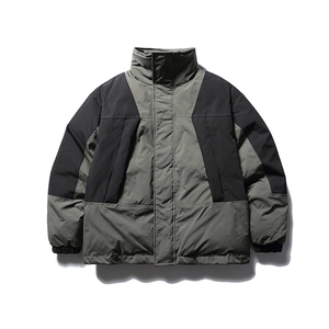南夏乔装2025冬季新款撞色拼接口袋装饰立领棉衣日系复古宽松棉服图片