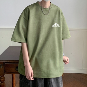 24新款宽松港风220克山印花麂皮绒T恤TJ23143-特P19图片