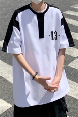 B239-1266-P38夏季圆领数字印花重磅短袖T恤男撞色体恤上衣半袖，男装T恤，星座514-2(原B239)