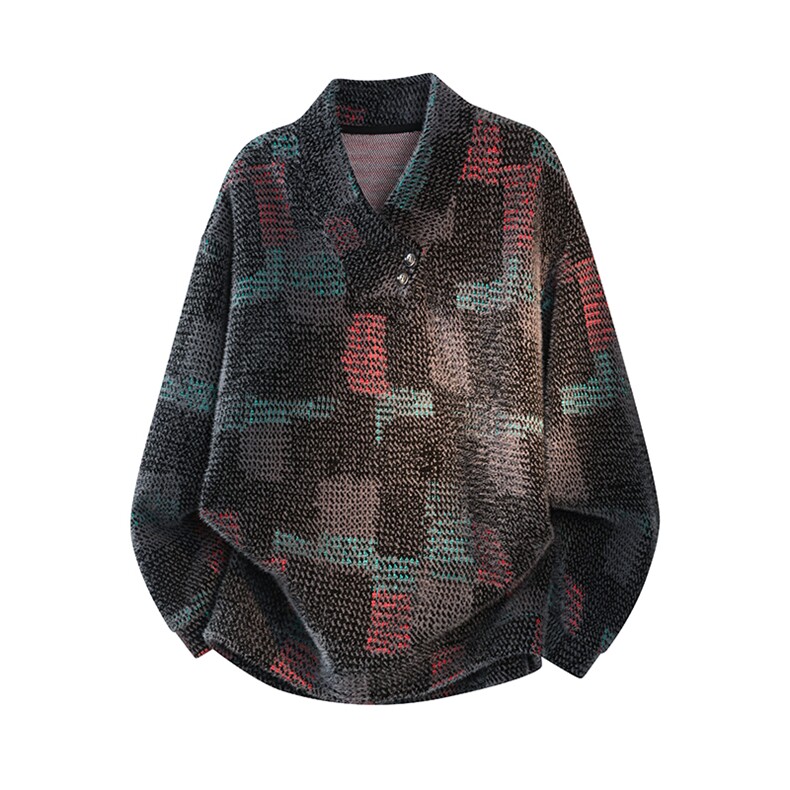 YK86145-TP55聚酯纤维78.3%锦纶21.7%美式复古针织卫衣，男装卫衣，电商A086-1