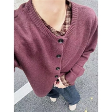 现货~秋冬重磅老钱风假两件针织毛衣开衫MY2573批88，男装针织衫/毛衣，星座1411A-6