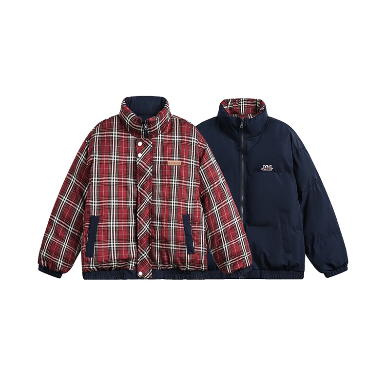 两面穿格子棉服--5675258,男装棉衣,电商S012（CATTEE）
