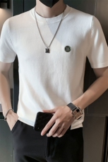 秋针织纯色短袖半圆领T恤男内搭上衣毛衣打底衫301A-1/M02/P48，男装T恤，星座301A-1