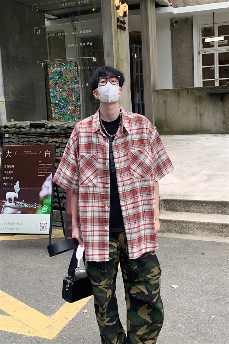 特P35无差价新款夏季时尚潮流百搭衬衫-HC2253日系相机风1,男装衬衫,电商A003