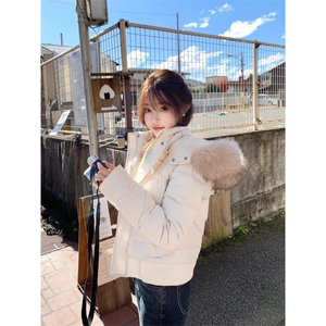 2025冬季小棉袄羽绒棉服外套女新款韩系穿搭小个子大毛领短款棉衣图片