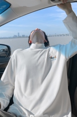 复古腊肠狗刺绣休闲舒适德绒半高领宽松长袖T恤男T5402-特P20控38，男装T恤，电商A001