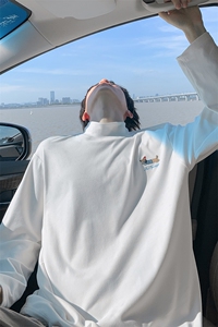 复古腊肠狗刺绣休闲舒适德绒半高领宽松长袖T恤男T5402-特P20控38图片