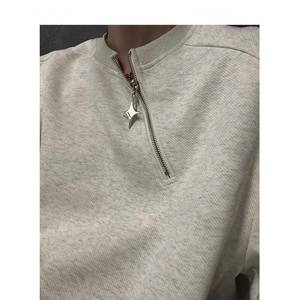 DE04-P40美式拉链小众设计高级感卫衣男春秋宽松圆领-网图现货