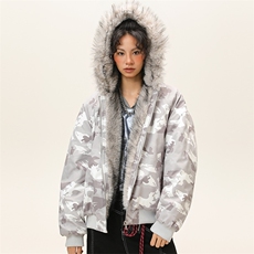 潮流宽松连帽棉服高街潮牌休闲棉衣A161-9981-P91，男装棉衣，电商A161