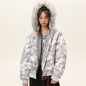 潮流宽松连帽棉服高街潮牌休闲棉衣A161-9981-P91图片