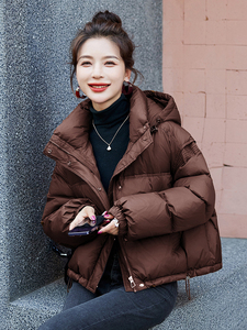 （bao款）90白鸭绒2024新款韩版时尚连帽短款羽绒服外套女图片