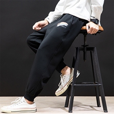 K12064-P40束脚纯棉运动裤男士休闲裤大码宽松卫裤男马切达，男装休闲裤，电商A040A