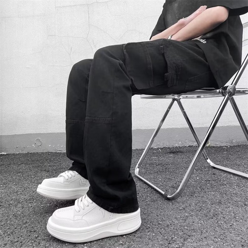 休闲裤男士韩版潮流高街帅气直筒牛仔裤2024夏季ins长裤K5272-P47,男装牛仔裤,星座412-2