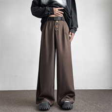 2026秋季新款港风日系复古高质量宽松版阔腿直筒西裤ZK3790-P43，男装西裤，星座313A(原308A-2)