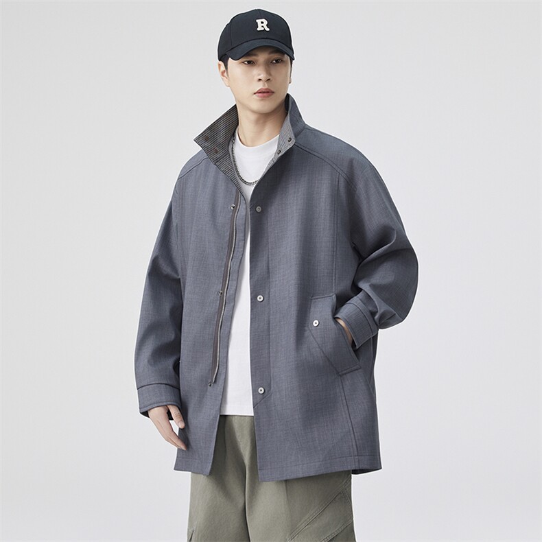 秋季新款现货中长款夹克男风衣外套DSA157B-JK7991-特P85,男装夹克,电商A157B