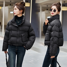 短款羽绒服女2024年冬季新款立领短款宽松面包服羽绒服，女装羽绒服，美沁