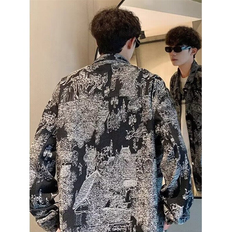 牛仔外套男士秋季ins港风休闲工装夹克春秋款痞帅上衣服J346,男装夹克,星座1116A（原606A-3）