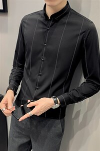 21秋季 高级感衬衫男士长袖修身休闲衬衣潮流衣服CS117 P45图片