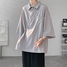 10050-特p25控48高克重冰丝面料新款T恤港风大码男装垂感佳，男装T恤，电商A059