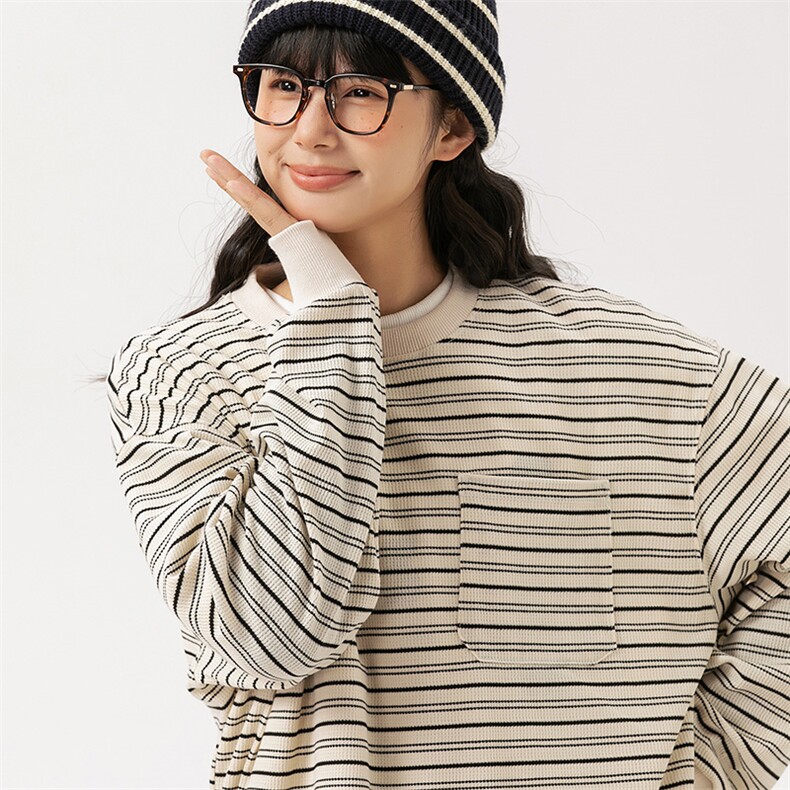 2026春季新款男装日系潮牌宽松条纹卫衣开衫休闲外套WY568-F65,女装短外套,电商A101（原外27）