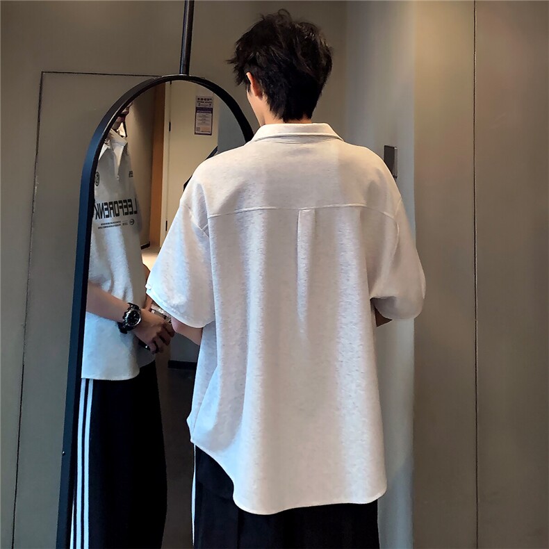 翻领短袖潮牌痞帅炸街t恤cleanfit高级感休闲运动Polo衫T72-P38,男装T恤,电商C307