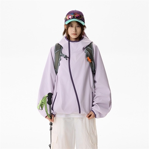 防水冲锋衣夹克复古工装连帽户外登山服男女款 C61320-TP4589图片