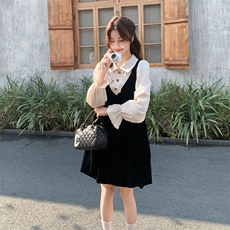 26春新款现-赫本风简约休闲丝绒连衣裙2608-P160K258，女装连衣裙，2B190